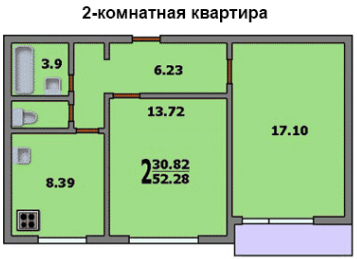Двухкомнатная квартира в доме П-42