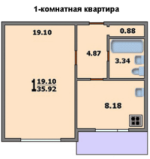 Однокомнатная квартира в доме П-43